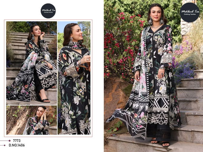 1406 and 1407 Mehboob Tex Embroidery Patch Cotton Pakistani Suits Wholesale Online